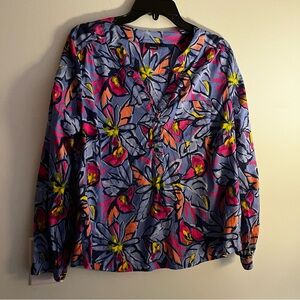 Basic Editions button up Floral Blouse xl